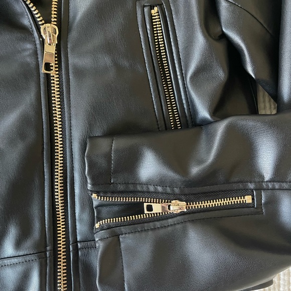 Zara Black Faux Leather Jacket - Picture 6 of 6